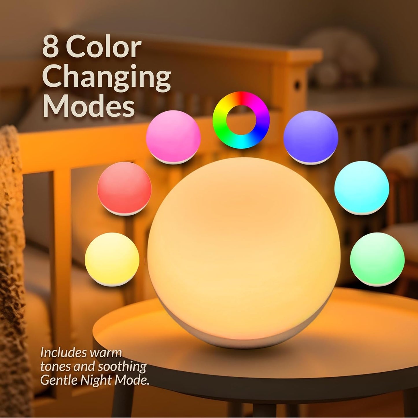 Egg Light for Nursery with Baby White Noise Machine – Wireless Nursery Lamp with 22 Sounds & Bluetooth