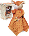 Baby Lovey Security Blanket – Soft Plush Animal with Pacifier Holder (Fawn Minky Dot)