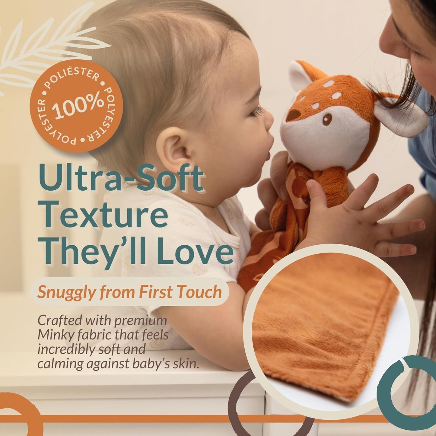 Baby Lovey Security Blanket – Pacifier Holder & Stuffed Animal for Newborns